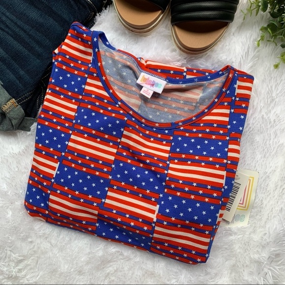 LulaRoe | NWT Size Small American Flag Irma Top - Picture 6 of 8